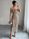 Elegant printed tube top and maxi skirt suit for women