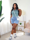 Women autumn casual vest shorts set