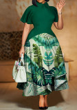 African Plus Size Short Sleeve Formal Maxi Dress