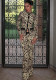 Women's Autumn Vintage Style Button Up Long Sleeve Top High-Waist Matching Pants Set