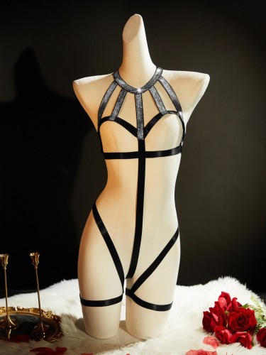 Sexy cupless Valentine's Day bondage women's sexy bodysuit lingerie