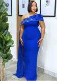 Women's Off Shoulder Beaded Long Evening Dress