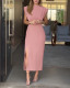 Solid color elegant formal party dress