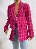 Plaid coat 2025 autumn and winter mid-length jacket women