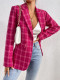 Plaid coat 2025 autumn and winter mid-length jacket women