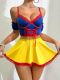 Sexy contrast color maid costume lingerie set