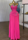 Women's Crystal  Bandeau Top & Pleated Wide-Leg Pants Set