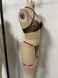 Leopard print sexy bra set