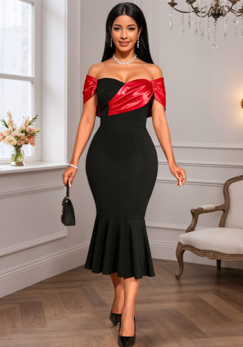 Women's Off Shoulder Mermaid Long Party Dress