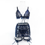 Sexy lace lingerie set four-piece for women