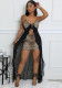 Women's sexy partwork lace leopard print long vest mini skirt set