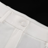 Women's autumn hollow out casual pants loose white trousers