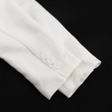 Autumn commuter women's white blazer skirt two-piece suit