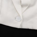 Autumn commuter women's white blazer skirt two-piece suit