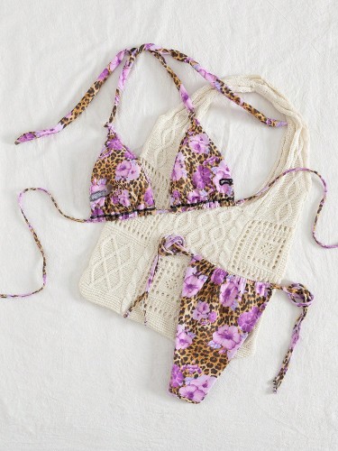 Sexy swimsuit leopard print bikini women