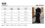 Elegant mid-waist professional women's dress