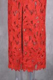 High-end embroidered bodycon Christmas maxi dress with bow