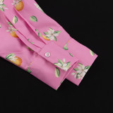 Printed casual women's long sleeves shirt