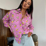 Printed casual women's long sleeves shirt
