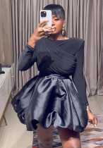 Autumn Pleated Slim Fit Long Sleeve Tulip Skirt Set