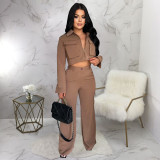 Autumn Women's Long-Sleeved Cargo Pants Set