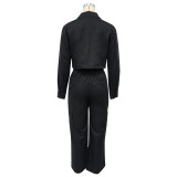 Autumn Women's Long-Sleeved Cargo Pants Set