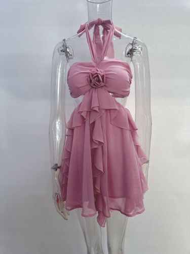 Beach Holiday Pink Mini Dress