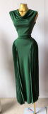 Sleeveless Pleated Elegant Slim Fit Long Dress