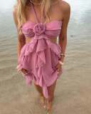 Beach Holiday Pink Mini Dress