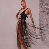 Sexy tassel belt skirt female punk style performance accessory