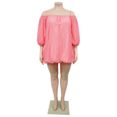 Women's Plus Size Off-Shoulder Short Dress