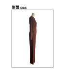 Knitted guilloche solid color square neck metal rose button slim fit fashion suit for women