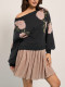 Women's off-shoulder floral jacquard pullover sweater