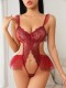 Sexy lingerie crotchless hollow backless transparent sexy bodysuit
