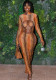 Women's Snake Print Sexy Slim Fit Ring Long Sleeve Hollow-Out Long Dress