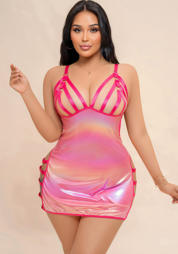 Sexy women's plus size leather lingerie