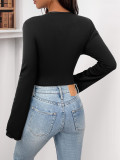 Sexy bodysuit women's autumn and winter base layer long-sleeved top