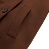 Long elegant belted wool coat for winter