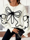 Women's pullover sweater loose-fitting knitted top 3D jacquard pattern