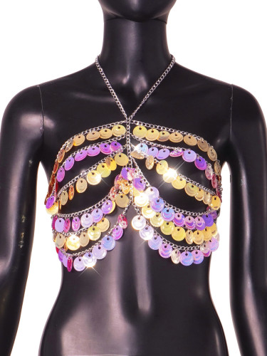 Sexy lingerie nightclub handmade sequined camisole top