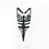 PU leather sexy bodysuit bondage nightclub-inspired allure lingerie