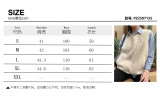 Women's sleeveless wool vest top loose single-breasted lamb wool vest coat for autumn and winter