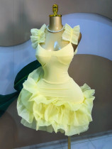 Sweet spaghetti strap bubble mini dress