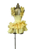 Sweet spaghetti strap bubble mini dress
