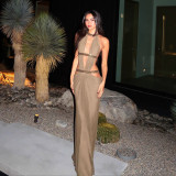 Women's Sexy Cut-Out Open Back Long Evening Dress