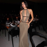 Women's Sexy Cut-Out Open Back Long Evening Dress