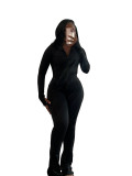 Autumn and winter women's sports casual sexy tight long sleeve micro flared two-piece tracksuit
