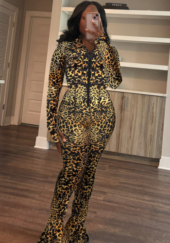 Autumn winter women's sports casual sexy tight long sleeve micro flared two-piece tracksuit