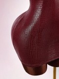 Women Sexy Strap Bodycon Mini Dress Snake Skin Leather Dress