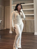 Autumn and winter women's sports casual sexy tight long sleeve micro flared two-piece tracksuit